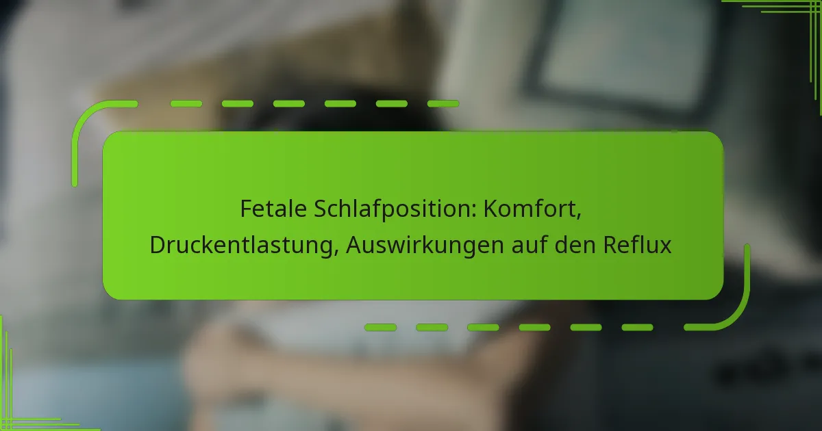 Fetale Schlafposition: Komfort, Druckentlastung, Auswirkungen auf den Reflux
