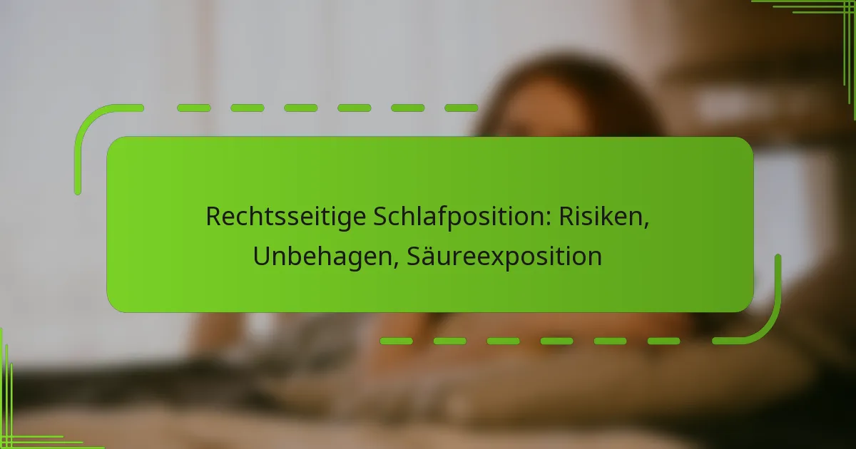 Rechtsseitige Schlafposition: Risiken, Unbehagen, Säureexposition