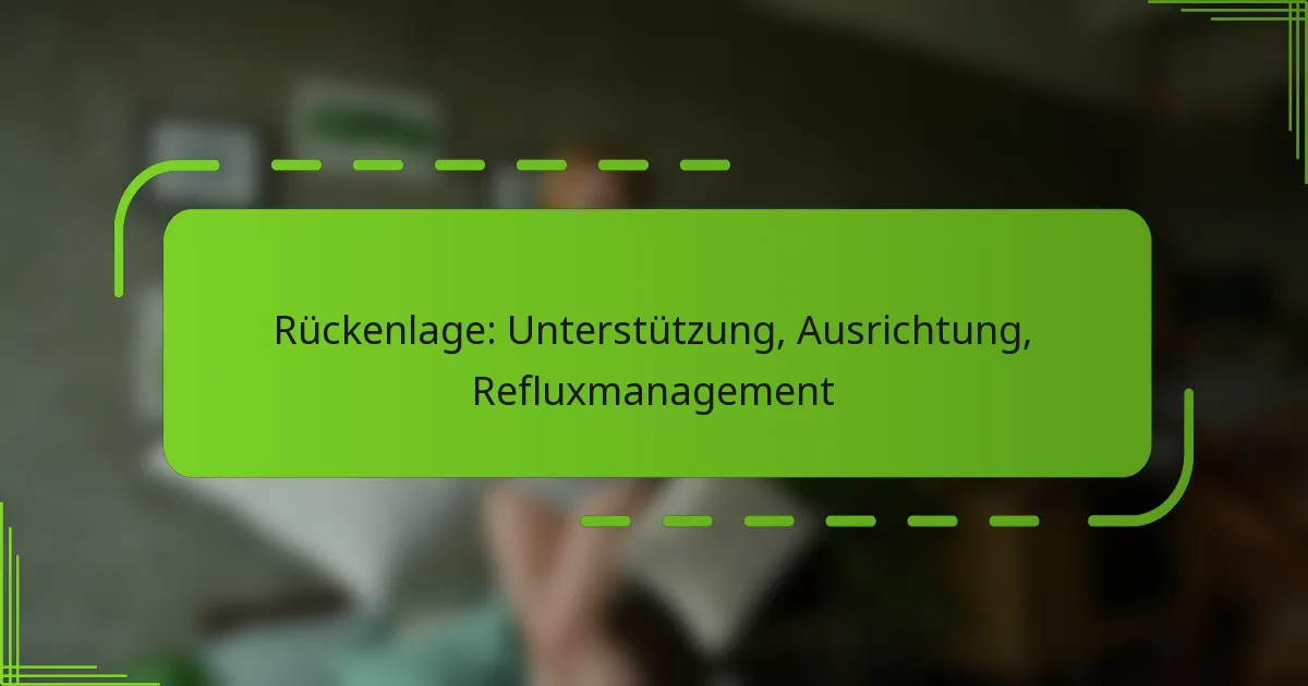 Rückenlage: Unterstützung, Ausrichtung, Refluxmanagement